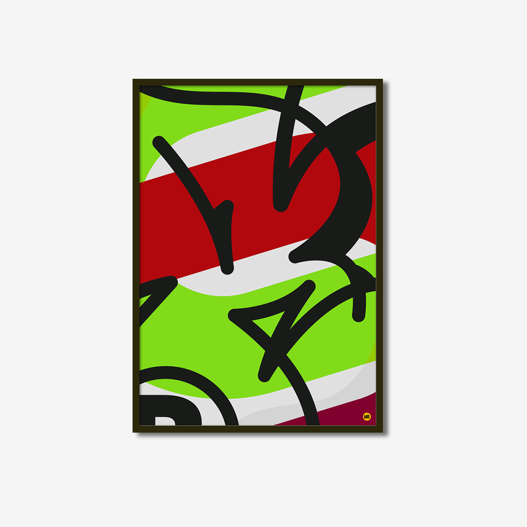 Plakat Graffiti Bubble R Green